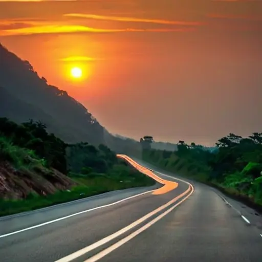 Атмосфера рассветных поездок по пустым дорогам Атмосфера рассветных поездок по пустым дорогам